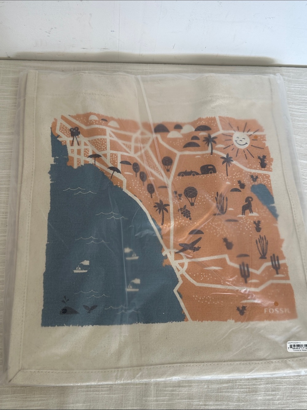 🥕 NWT Fossil Canvas Tote